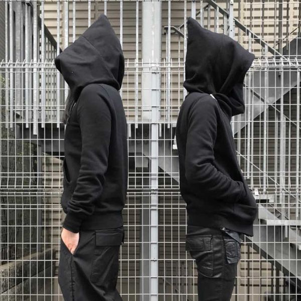 oneofyou dark classic solid wizard hat autumn and winter sweater men's ro inclined zipper hoodie cardigan coat 6lnt, Black