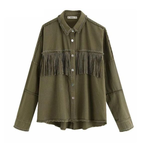 women's jackets 2021 spring tassels for breast denim jacket loose army green button coat woman jeans irregular hem streetwear, Black;brown
women's jackets 2021 spring tassels for breast denim jacket loose army green button coat woman jeans irregular hem streetwear, Black;brown