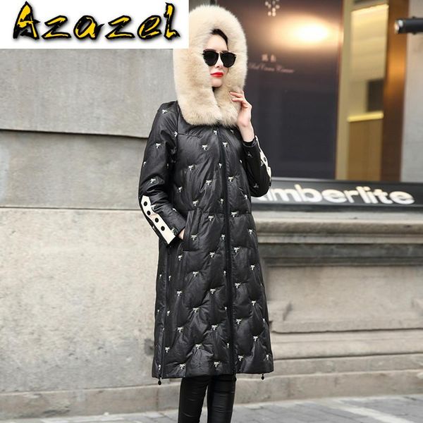 women's leather & faux real genuine winter women clothes 2021 fur collar female jacket sheepskin down coat korean vintage t4025, Black
women's leather & faux real genuine winter women clothes 2021 fur collar female jacket sheepskin down coat korean vintage t4025, Black