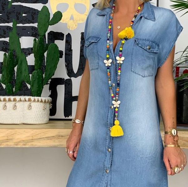 denim dresses women summer dress casual turndown neck party dress sleeveless swing dresses 2021 vestidos plus size dress, Black;gray
denim dresses women summer dress casual turndown neck party dress sleeveless swing dresses 2021 vestidos plus size dress, Black;gray