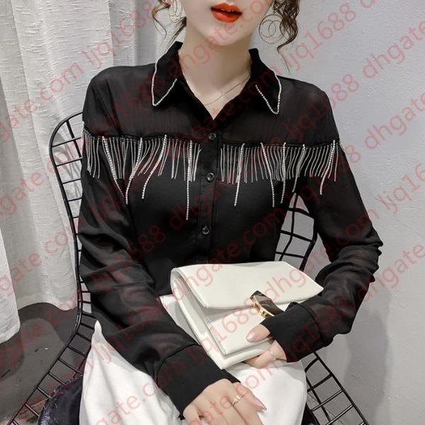 korean early autumn new long-sleeved heavy industry diamond beading tassels chiffon shirts women blouses fashion streetwear 2021, White
korean early autumn new long-sleeved heavy industry diamond beading tassels chiffon shirts women blouses fashion streetwear 2021, White