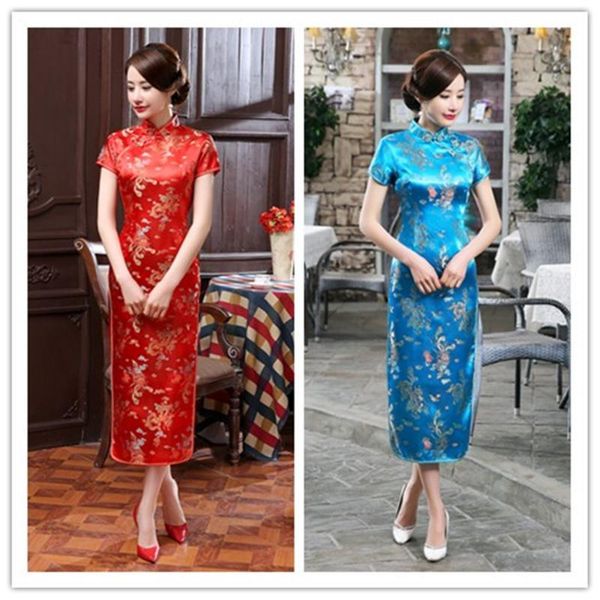 new chinese traditional custume women tang suit cheongsams dragon phoenix long cheongsam performance daily banquet party dress, Red
new chinese traditional custume women tang suit cheongsams dragon phoenix long cheongsam performance daily banquet party dress, Red