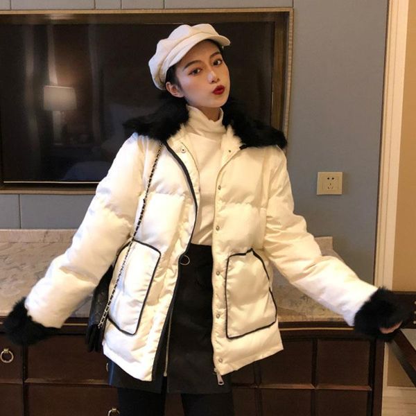 women's trench coats 2021 fashion fur collar down parka winter white black jacket for women vintage loose solid coat slim female, Tan;black
women's trench coats 2021 fashion fur collar down parka winter white black jacket for women vintage loose solid coat slim female, Tan;black