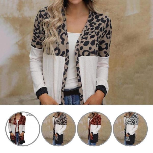women's knits & tees long sleeves cold resistant leopard print patchwork cardigan sweater for outdoor, White
women's knits & tees long sleeves cold resistant leopard print patchwork cardigan sweater for outdoor, White
