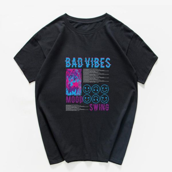 men's t-shirts bad vibes mood swing streetwear 100% cotton graphic t shirt men hip hop tee 120kg can wear oversized clothes, White;black
men's t-shirts bad vibes mood swing streetwear 100% cotton graphic t shirt men hip hop tee 120kg can wear oversized clothes, White;black