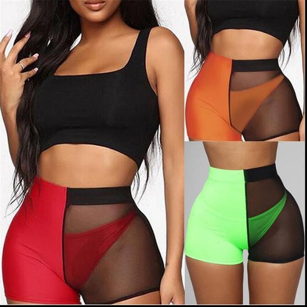 women sport shorts mesh patchwork design see through shorts fashion mid waist elastic hip shorts ladies streetwear, White;black
women sport shorts mesh patchwork design see through shorts fashion mid waist elastic hip shorts ladies streetwear, White;black
