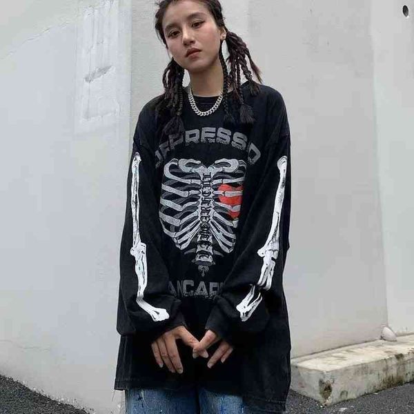 women's hoodies & sweatshirts retro print and skull sweatshirt, gothic street clothes, hip hop, old watermark bf, loose, y2k, large 20, Black
women's hoodies & sweatshirts retro print and skull sweatshirt, gothic street clothes, hip hop, old watermark bf, loose, y2k, large 20, Black