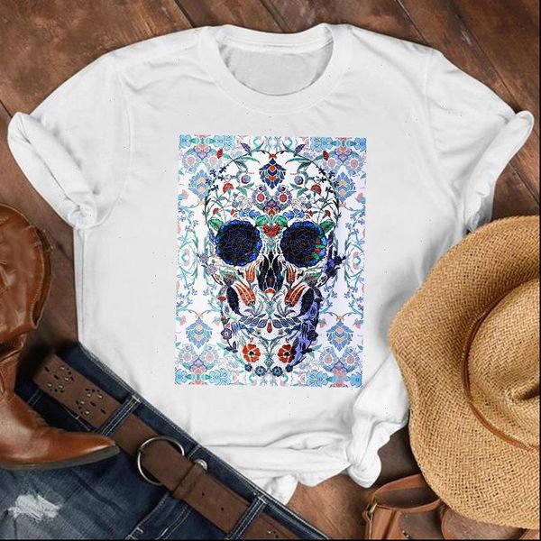 women lady floral face horror short sleeve cute 90s fashion shirt clothes womens female print t tshirt tee graphic t shirt, White
women lady floral face horror short sleeve cute 90s fashion shirt clothes womens female print t tshirt tee graphic t shirt, White