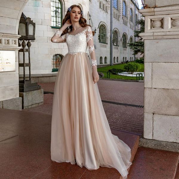 other wedding dresses vintage sweetheart dress 2021 long sleeves lace appliques sweep train illusion tulle and satin bridal gowns champagne, White
other wedding dresses vintage sweetheart dress 2021 long sleeves lace appliques sweep train illusion tulle and satin bridal gowns champagne, White