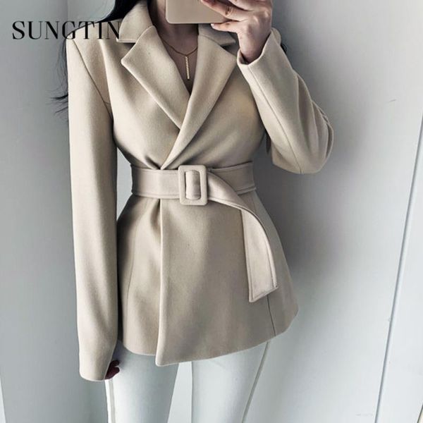 sungtin korean casual sashes office lady wool coat women spring single breasted woolen jacket female elegant loose warm overcoat, Black
sungtin korean casual sashes office lady wool coat women spring single breasted woolen jacket female elegant loose warm overcoat, Black