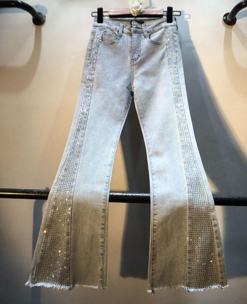 women's jeans flare pants for women 2021 spring summer heavy rhinestones high waist slim nine ladies jean, Blue
women's jeans flare pants for women 2021 spring summer heavy rhinestones high waist slim nine ladies jean, Blue
