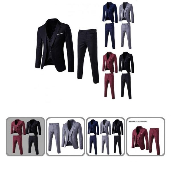 men's suits & blazers outfit 1 set attractive pure color jacket zipper closure pants simple vest trousers solid for party, White;black
men's suits & blazers outfit 1 set attractive pure color jacket zipper closure pants simple vest trousers solid for party, White;black
