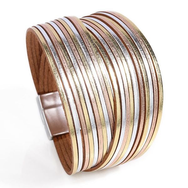 charm bracelets european and american mixed color multi-layer hand woven rope leather bracelet diy women's, Golden;silver
charm bracelets european and american mixed color multi-layer hand woven rope leather bracelet diy women's, Golden;silver