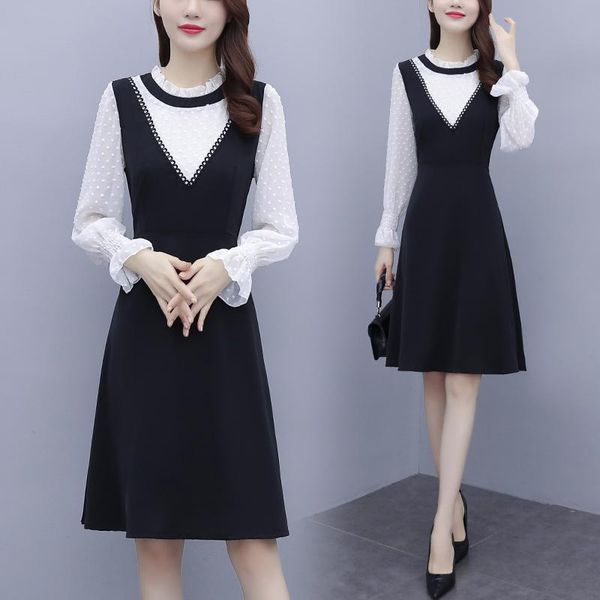 casual dresses women korean dress fashion one piece autumn spring 2021 office lady french korea style patchwork solid traf, Black;gray
casual dresses women korean dress fashion one piece autumn spring 2021 office lady french korea style patchwork solid traf, Black;gray