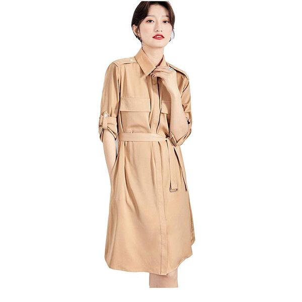 casual dresses temperament fashion women dress vestidos 2021 autumn winter solid color lapel shirt nbh30, Black;gray
casual dresses temperament fashion women dress vestidos 2021 autumn winter solid color lapel shirt nbh30, Black;gray