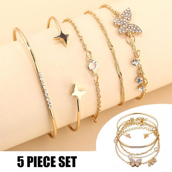 charm bracelets 5pcs butterfly bracelet with opening rhinestone inlaid vintage simple fashion gift for women and girls ea, Golden;silver
charm bracelets 5pcs butterfly bracelet with opening rhinestone inlaid vintage simple fashion gift for women and girls ea, Golden;silver