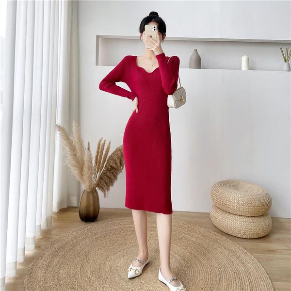 casual dresses 2021 autumn and winter french style over-the-knee sweater skirt waist is thinner bag hip bottoming knitted dress, Black;gray
casual dresses 2021 autumn and winter french style over-the-knee sweater skirt waist is thinner bag hip bottoming knitted dress, Black;gray
