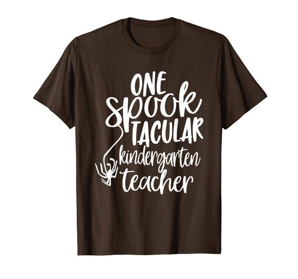 one spooktacular kindergarten teacher t-shirt, White;black 
one spooktacular kindergarten teacher t-shirt, White;black