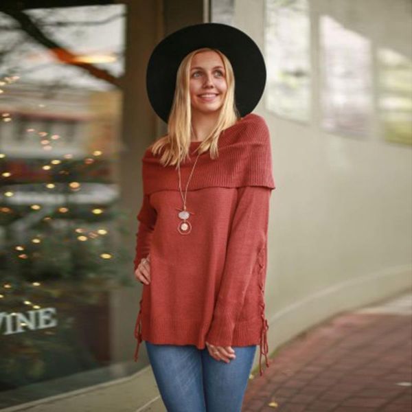 women's sweaters chic autumn winter slash neck strapless knitted sweater long sleeve solid warm loose casual ladies pullovers, White;black
women's sweaters chic autumn winter slash neck strapless knitted sweater long sleeve solid warm loose casual ladies pullovers, White;black