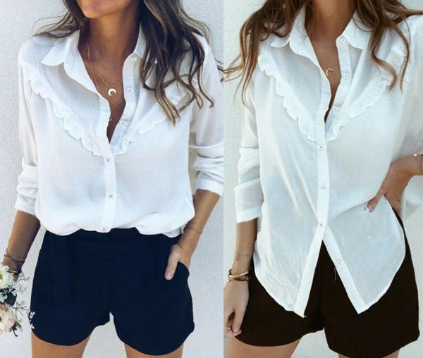 women's blouses & shirts hirigin white shirt long sleeve ruffles blouse ladies plain work
women's blouses & shirts hirigin white shirt long sleeve ruffles blouse ladies plain work