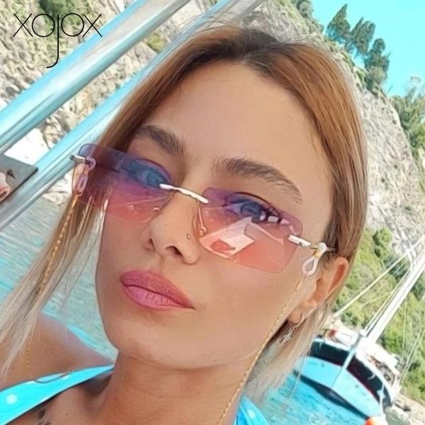 sunglasses xojox rimless women men square decorative sun glasses vintage gradient eyeglasses 2021 trend eyewear, White;black
sunglasses xojox rimless women men square decorative sun glasses vintage gradient eyeglasses 2021 trend eyewear, White;black