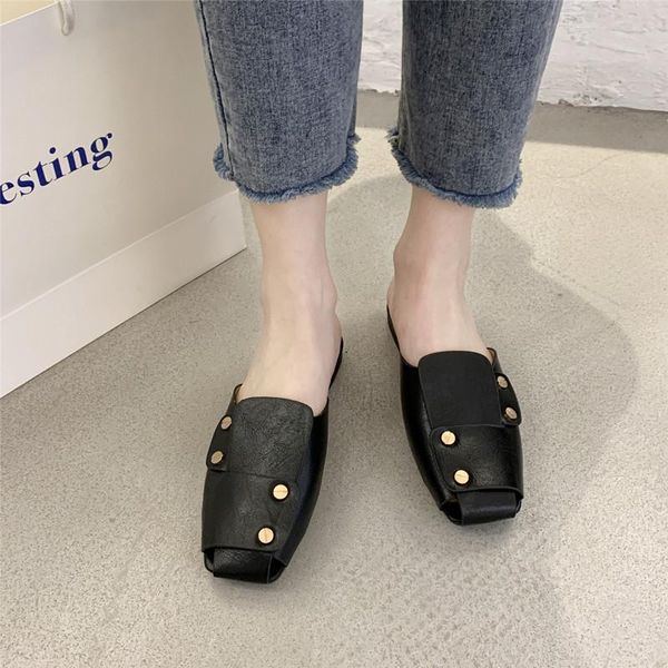 slippers women's soft slides ladies pu non slip casual girl beach vocation fashion summer rivet mules woman shoes female, Black
slippers women's soft slides ladies pu non slip casual girl beach vocation fashion summer rivet mules woman shoes female, Black