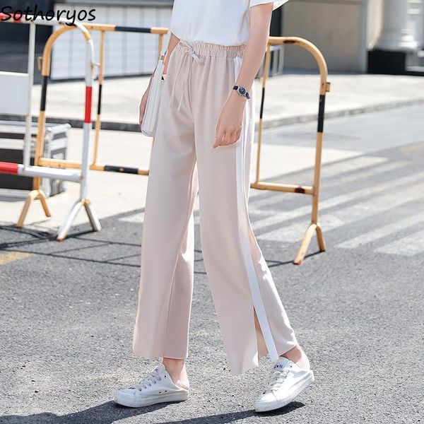 women's pants & capris casual women patchwork wide leg pant for womens students simple basic korean style all-match drawstrings comfort, Black;white
women's pants & capris casual women patchwork wide leg pant for womens students simple basic korean style all-match drawstrings comfort, Black;white