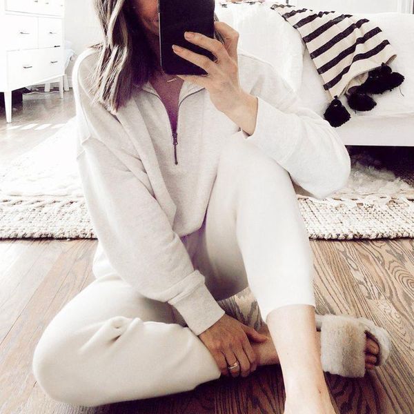 two piece set women tracksuits spring home clothes solid color zipper casual drawstring trousers two-piece suit sets, Gray
two piece set women tracksuits spring home clothes solid color zipper casual drawstring trousers two-piece suit sets, Gray