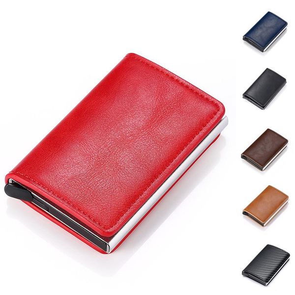 card holders men business holder women case metal aluminum alloy box pu leather cardholder id, Brown;gray 
card holders men business holder women case metal aluminum alloy box pu leather cardholder id, Brown;gray