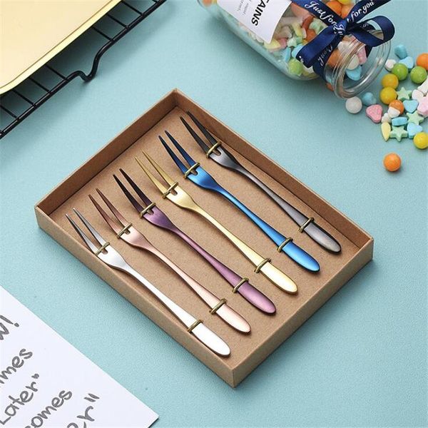 stainless steel upscale dinnerware dessert fork rainbow cake fruit fork for l party kitchen tool dinner salad forks 6pcs/set
stainless steel upscale dinnerware dessert fork rainbow cake fruit fork for l party kitchen tool dinner salad forks 6pcs/set