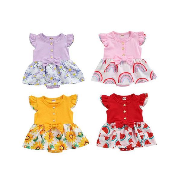 jumpsuits 5colors cute born summer romper dress baby girls clothes watermelon print sleeve round neck button with bowknot, Blue
jumpsuits 5colors cute born summer romper dress baby girls clothes watermelon print sleeve round neck button with bowknot, Blue