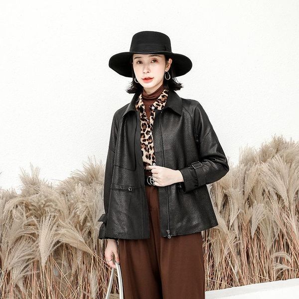 women's jackets off season leather coat sheep skin spring and autumn middle long 2021 slim age reducing suit, Black;brown
women's jackets off season leather coat sheep skin spring and autumn middle long 2021 slim age reducing suit, Black;brown
