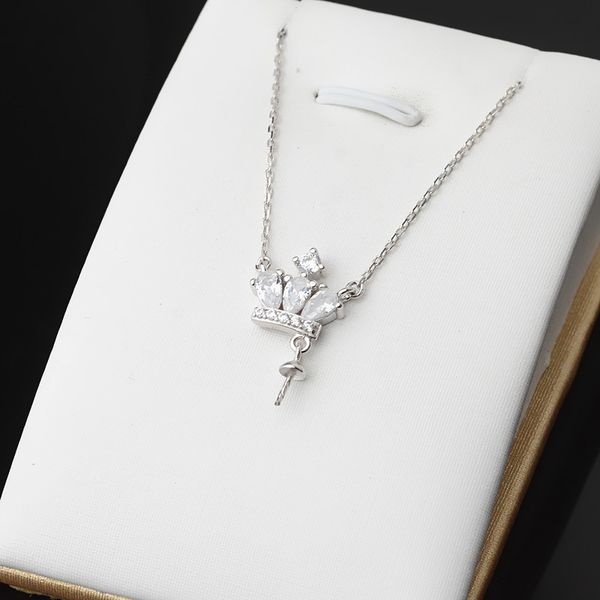diy jewelry accessories s925 crown necklace women's silver fashion set pendant clavicle chain semi-finished 393
diy jewelry accessories s925 crown necklace women's silver fashion set pendant clavicle chain semi-finished 393