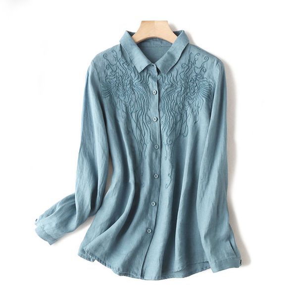2021 new 100% cotton linen shirt plus size women clothing embroidered blouse button up long sleeve female white office ladies casual ik0
2021 new 100% cotton linen shirt plus size women clothing embroidered blouse button up long sleeve female white office ladies casual ik0