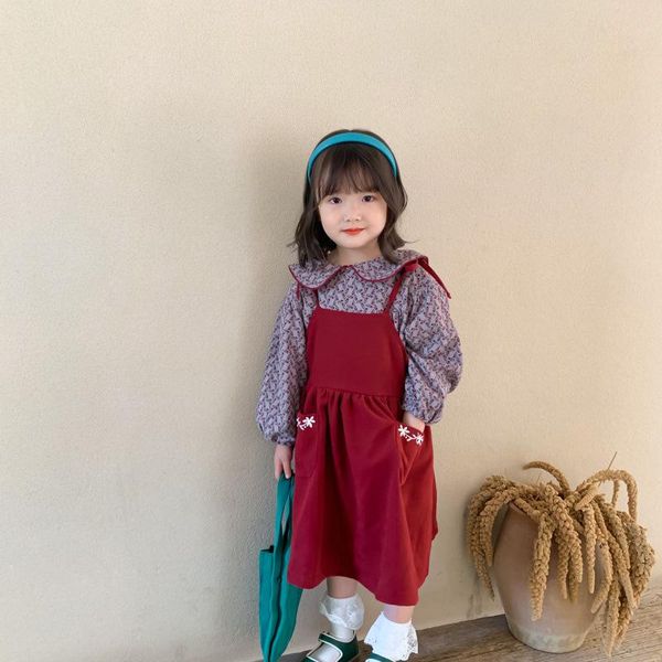 2-6t korean girl retro mori textured floral doll shirt + embroidered corduroy vest dress 2 piece set kids clothing infant girls, White
2-6t korean girl retro mori textured floral doll shirt + embroidered corduroy vest dress 2 piece set kids clothing infant girls, White