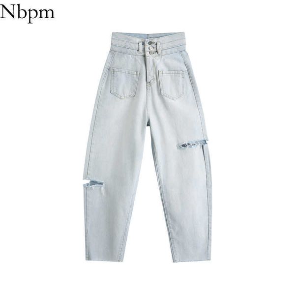 nbpm women chic fashion ankle-length pants high waist hole ripped woman jeans all-match loose spring summer 210529, Blue
nbpm women chic fashion ankle-length pants high waist hole ripped woman jeans all-match loose spring summer 210529, Blue