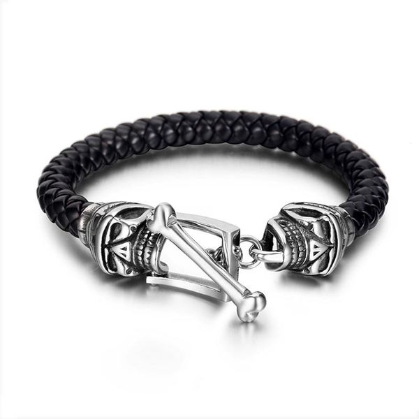 charm bracelets black color handcuff leather for men fashion stainless steel 22cm braided jewelry, Golden;silver
charm bracelets black color handcuff leather for men fashion stainless steel 22cm braided jewelry, Golden;silver