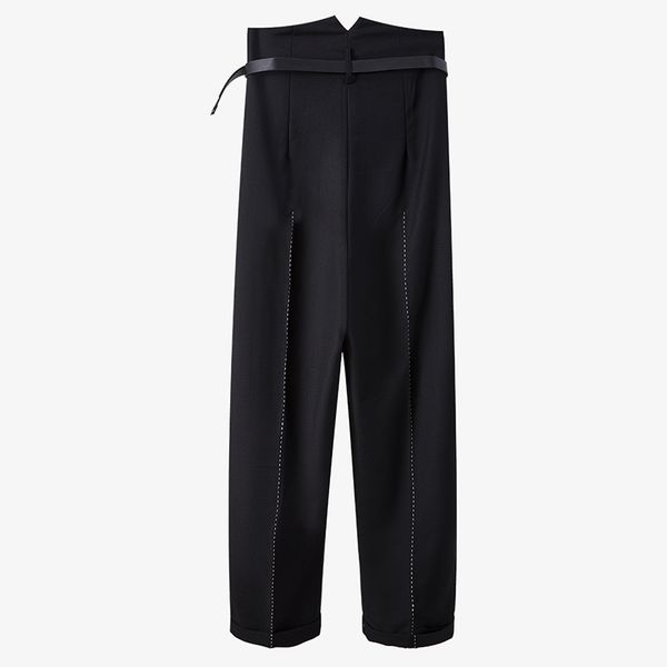 black pleated pants for women high waist sashes straight wide leg trousers female fashion new clothing 2021 tide, Black;white
black pleated pants for women high waist sashes straight wide leg trousers female fashion new clothing 2021 tide, Black;white
