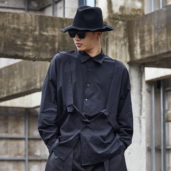 men's casual shirts men long sleeve straps loose shirt male women japan streetwear hip hop gothic stage clothing1, White;black
men's casual shirts men long sleeve straps loose shirt male women japan streetwear hip hop gothic stage clothing1, White;black