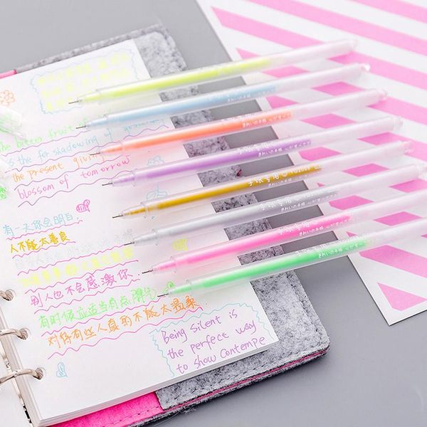 gel pens 9pcs/set 9 colors transparent signature color neutral pen stationery student writing supplies kid painting doodle gift
gel pens 9pcs/set 9 colors transparent signature color neutral pen stationery student writing supplies kid painting doodle gift