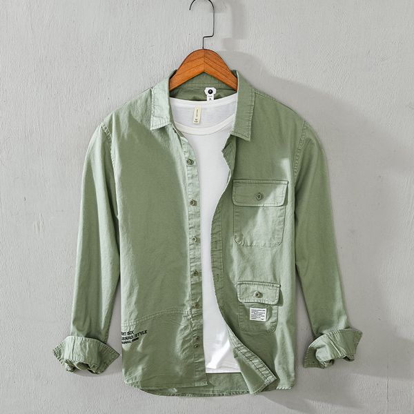 2021 new 100% cotton spring long sleeve overalls pocket brand army green shirt for men casual trendy shirts mens chemise yti1, White;black
2021 new 100% cotton spring long sleeve overalls pocket brand army green shirt for men casual trendy shirts mens chemise yti1, White;black
