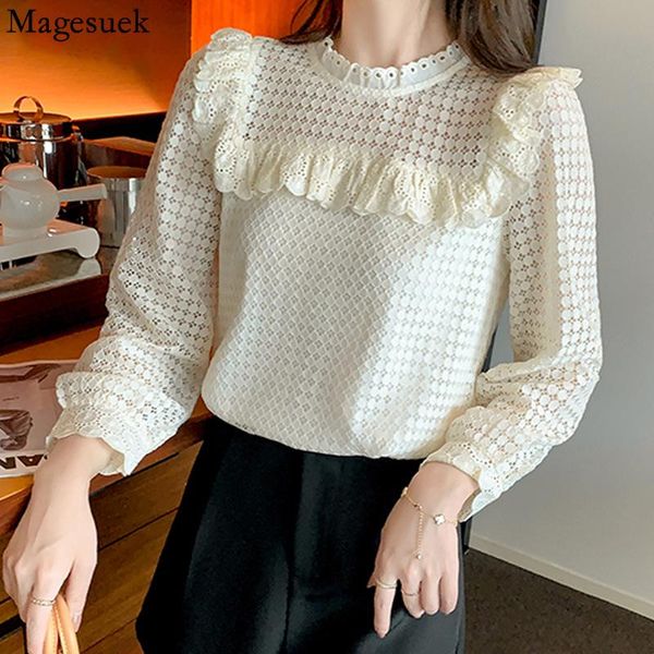 women's blouses & shirts elegant long sleeve vintage shirt french ruffle lace blouse women autumn crochet polka dot hollow simple blusa, White
women's blouses & shirts elegant long sleeve vintage shirt french ruffle lace blouse women autumn crochet polka dot hollow simple blusa, White