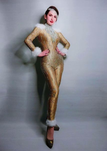 women sparkly rhinestones feathers skinny jumpsuit bar party female leotard european style luxury clothing singer stage costume, Black;red
women sparkly rhinestones feathers skinny jumpsuit bar party female leotard european style luxury clothing singer stage costume, Black;red