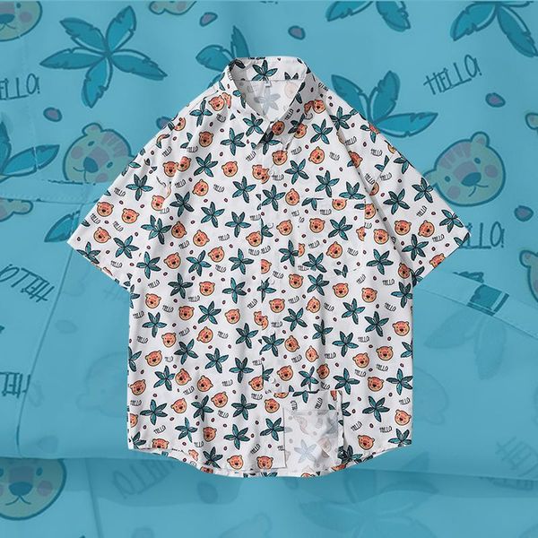 men's casual shirts summer lapel short sleeve beach shirt bear printing hawaii holiday mens loose vacation 2021 fashion, White;black
men's casual shirts summer lapel short sleeve beach shirt bear printing hawaii holiday mens loose vacation 2021 fashion, White;black