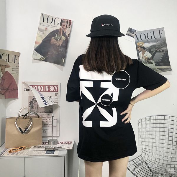 style off slogan scissors basic round neck arrow short sleeve men's and women's t-shirt fashion, White;black
style off slogan scissors basic round neck arrow short sleeve men's and women's t-shirt fashion, White;black
