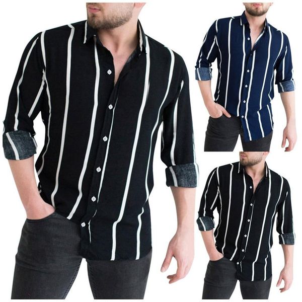 men's casual shirts 2021 long sleeve mens spring autumn striped slim fit turn down collar shirt male clothes blouses et chemises, White;black
men's casual shirts 2021 long sleeve mens spring autumn striped slim fit turn down collar shirt male clothes blouses et chemises, White;black