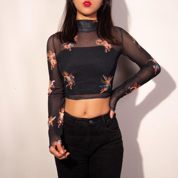 women t shirt see-through mesh t-shirt new fishnet t-shirt fashion cute angel printed summer mesh shirt female t-shirt, White
women t shirt see-through mesh t-shirt new fishnet t-shirt fashion cute angel printed summer mesh shirt female t-shirt, White