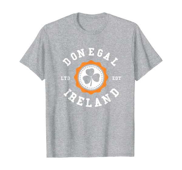 donegal ireland shamrock irish badge t-shirt, White;black
