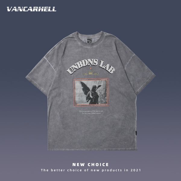 tee polo ins american style old washed high street dark angel print short sleeve t-shirt men's loose fashion brand half t-shirt, White;black
tee polo ins american style old washed high street dark angel print short sleeve t-shirt men's loose fashion brand half t-shirt, White;black