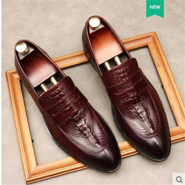 dress shoes crocodile men's shoes, leather embossed pointed, breathable for men, business european men, Black
dress shoes crocodile men's shoes, leather embossed pointed, breathable for men, business european men, Black
